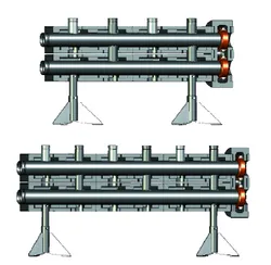 Verdeler voor CV DN100 + 3 x DN50, Meibes MeiFlow L MF M4740, staal
